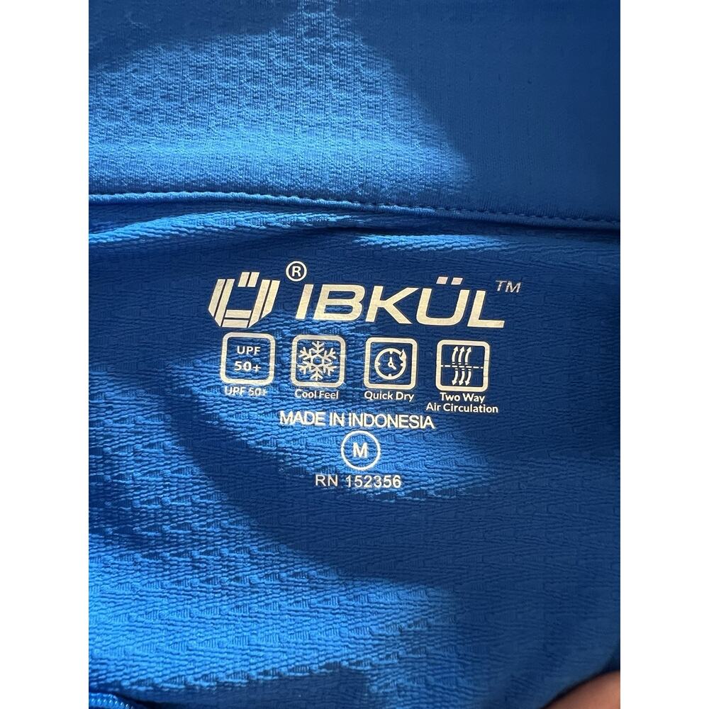 IBKUL Top 1/4 Zip MED. Royal Blue Athleisure UPF 50+ Golf Long Sleeve Eagle - Picture 9 of 10